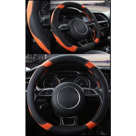 Accessoires de voiture intérieur volant couverture cuir 37-38CM universel  décorer accessoire Voiture pour GOLF BMW