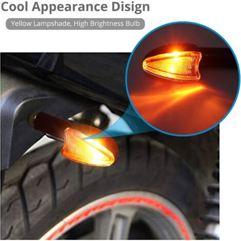 Mini LED Clignotant Moto Guidon Aluminium Lumières Ambrés Lndicateurs - Foto 9