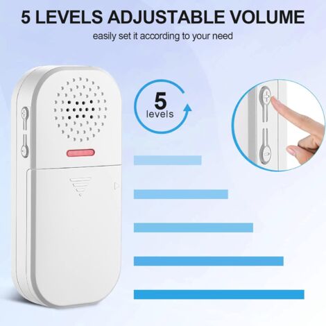 Alarme de Porte et Fenêtre, 2 Télécommandes, 130dB Sirène, Volume Réglable, Alarme à 5 Modes De Fonction, Capteur de Sécurité Magnétique, Alarme Maison sans Fil pour Maison, Magasin, Enfants