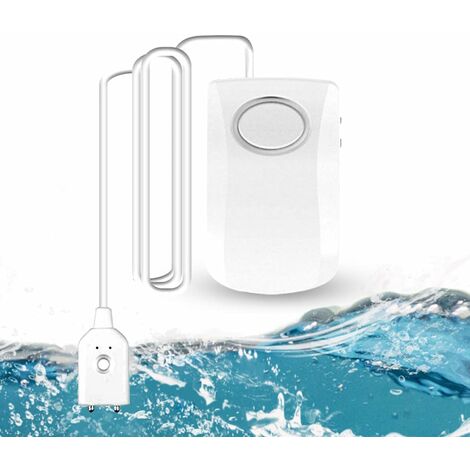 Alarme Fuite Eau 130dB, Câble Long 95CM avec Capteur, Alarme de Détection de Fuite d'eau de Sécurité à Domicile, Batterie Incluse