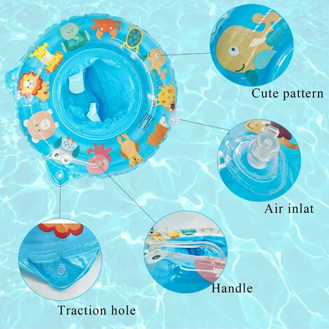 Bouée Siège Bébé 6-36 Mois – Avec Volant Et Klaxon – Piscine Gonflable, Bain, Plage – PVC Solide, Jusqu’à 30 Kg