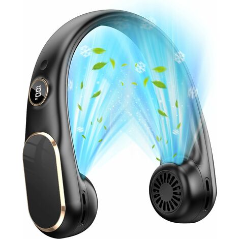 Ventilateur De Cou Rechargeable SMARTDEVIL - 4 Vitesses Avec Affichage LED Noir