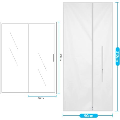 Emiif Joint De Porte Pour Climatiseur Portable - 210x90 Cm - Tissu Oxford - Sans Perçage - Pour Porte-fenêtre