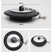 Uxcell Lot De 2 Bouchons D'évier En Caoutchouc Blanc 41,5-45 Mm Avec Anneau De Suspension Pour Baignoire, Cuisine Et Salle De Bain