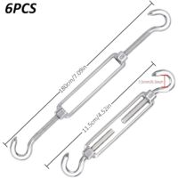 M5 Tendeur Cable Acier Inoxydable, Lot de 6 Tendeur de Fil Crochet et Crochet Réglable Heavy Duty Tension Hook & Hook pour Corde Cable Fil à Linge, Grillagefor Sun Shade Installation