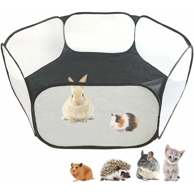 Tienda De Campaña Con Jaula Para Animales Pequeños, Corralito Transparente Transpirable Para Mascotas, Recinto De Entrenamiento Para Exteriores/Interiores, Cerca De Jardín Portátil Para Cobayas, Conejos, Hámsters, Chinchillas Y Erizos