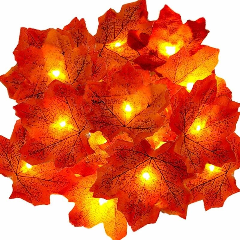 Guirnalda De Otoño, Decoración De Otoño, 30 Luces De Hadas, Hojas De Otoño Gugirlande, Decoración De Navidad De Halloween, Decoración De Acción De Gracias, Decoración De Pared