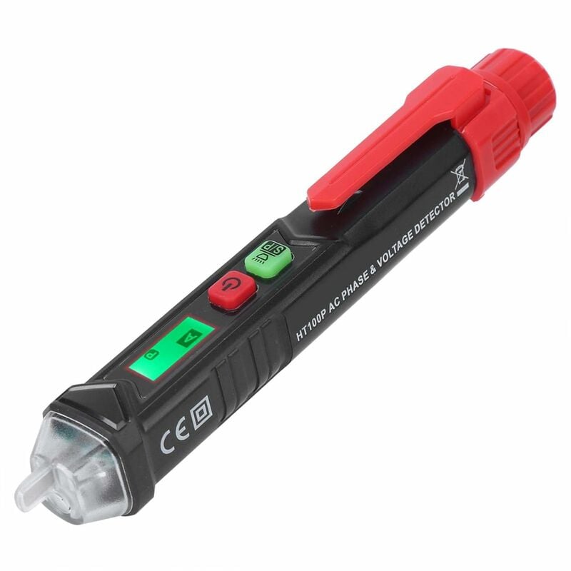 Detector De Voltaje Sin Contacto, Bolígrafo Detector De Voltaje De Ca De Rango Dual 12V-1000V/48V-1000V Ht100P, Bolígrafo Probador De Voltaje Con Linterna Led - Dksfjkl