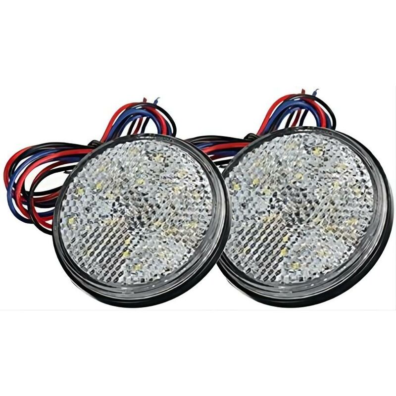 Luces Led Para Remolque, 12 V, Luz Trasera Para Remolque, 2 Unidades, Luz De Freno Led Redonda Para Remolque De Coche, Luz De Marcador Led Para Camión De Motocicleta Automotriz (Blanco)