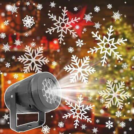 Proyector de Navidad, lámpara de proyector LED, lámpara de proyección LED,  proyector de copos de nieve giratorio, proyector de nieve, lámpara de nieve  para decoración del hogar, fiesta de Navidad y bo