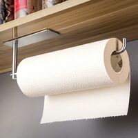Portarrollos de papel – Autoadhesivo o perforado, soporte de papel dorado  montado en la pared debajo del gabinete para cocina, soporte de rollo de