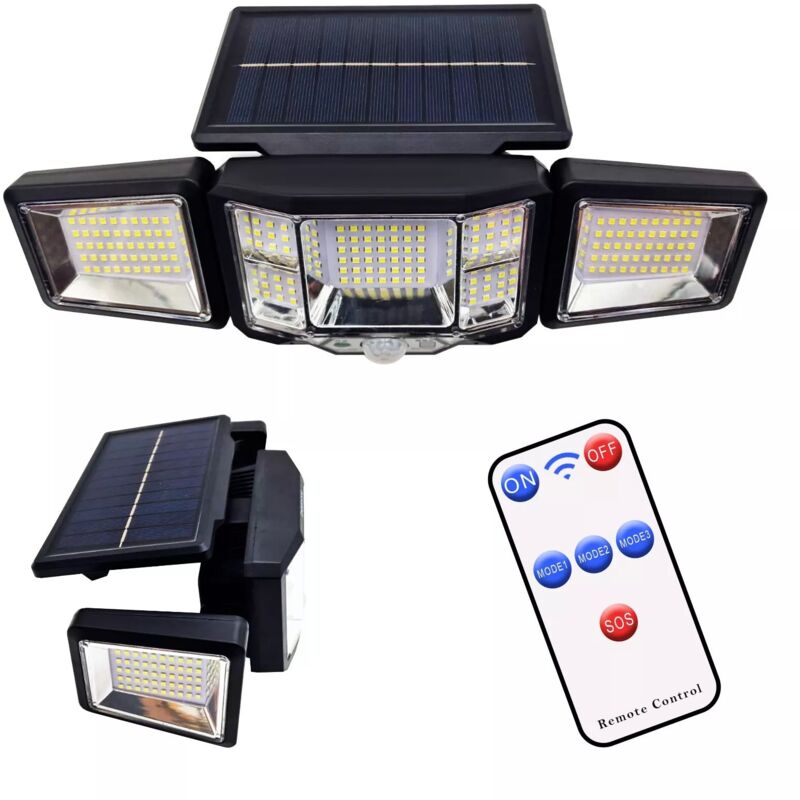 EMANER Luci Solari Con Sensore Di Movimento Per Esterni – Faretti LED 2 In 1, 2200 MAh, Impermeabili