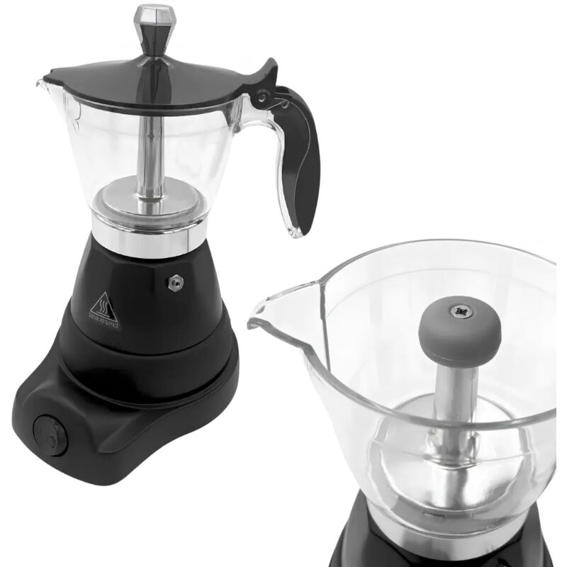 Caffettiera Elettrica A2ZWORLD 3 Tazze 400W - Base Girevole 360°, Mantiene Caldo 30 Minuti, Design Moderno Compatto