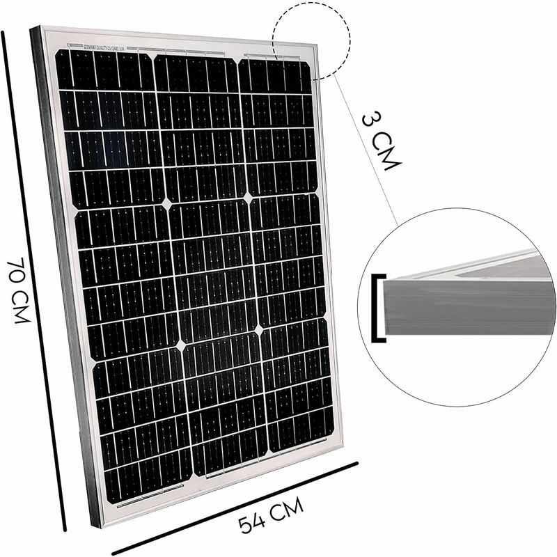 kit fotovoltaico 100W 12V pannello solare policristallino - Maka Store