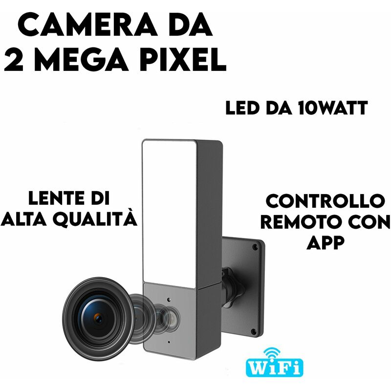telecamera wifi esterna interna videocamera di sorveglianza con luce audio