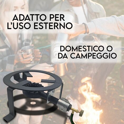 FORNELLONE A GAS 4 PIEDI 30x30CM - BRUCIATORE IN GHISA fornello campeggio