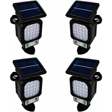 4pcs faretti esterno energia solare 15w con sensore movimento