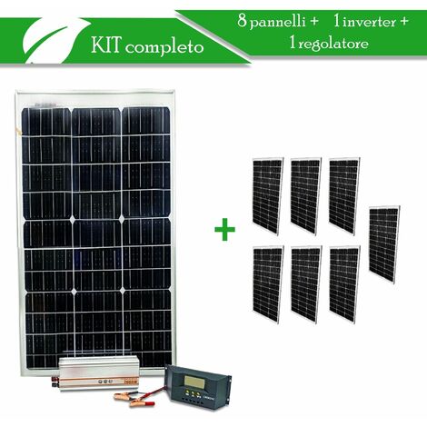 Pannello Solare Monocristallino Fotovoltaico 100W Batterie 12V da esterni