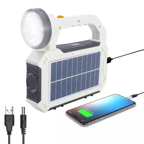 Torcia LED Tattica Ricaricabile Con Pannello Solare, 4 Modalità, Power Bank - Maka Solar