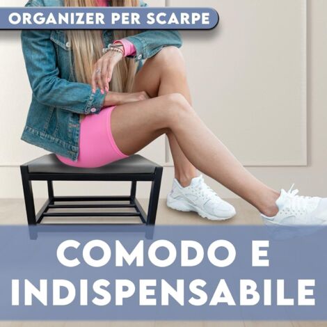 Scarpiera Metallica Autoportante Per 4 Paia - Organizer Per Stivali, Scarpe, Per Ingresso, Armadio, Esterno