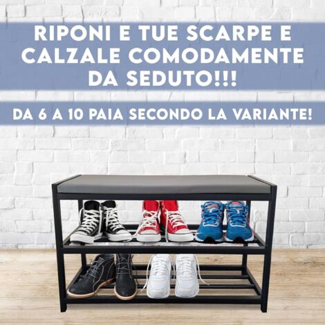 Scarpiera Modulare YIHATA 24 Posti - 2x6 Ripiani Con Sportello Trasparente, Nero - Foto 3