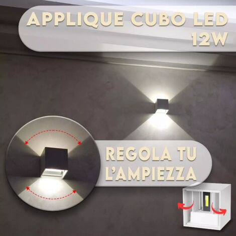PLAFONIERA LED DA ESTERNO DOPPIA LUCE IP65 A PARETE MURO 16W LAMPADA APPLIQUE EB - Foto 5