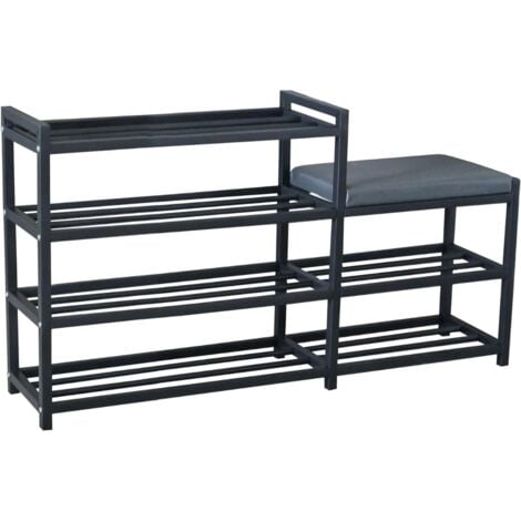 Scarpiera Cassapanca MAKA Con Seduta - Legno Resistente, 3 Scomparti, L60xP30xA48cm, Rovere - Foto 6