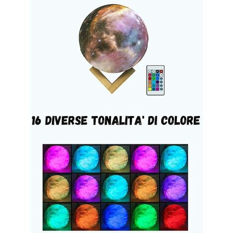 Lampada Luna Cambia Colore Ricaricabile