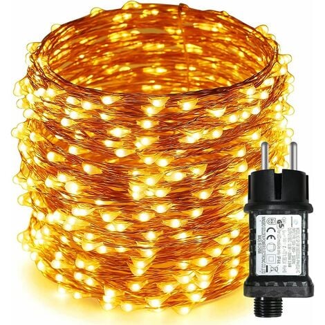 Trade Shop - Catena 20 Microled A Batteria Cavo Silver Luce Rossa Fissa+intermittente  Xc-3223