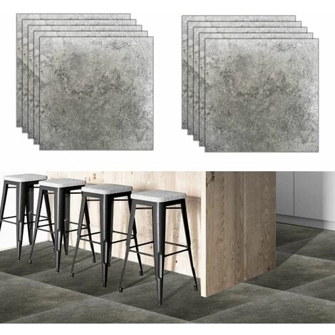 pavimento PVC adesivo effetto marmo rivestimento mattonelle da 10 pezzi 2.1  mq - Cemento Naturale