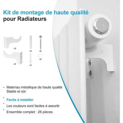 Heilmetz Support pour Radiateur Support mural Universel pour Radiateur à Colonne Verticale Blanc