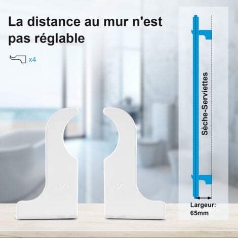 Heilmetz Support pour Radiateur Support mural Universel pour Radiateur à Colonne Verticale Blanc