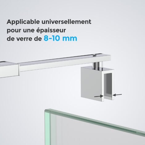 Heilmetz Barre de Stabilisation Paroi de Douche 700-1200mm Extensible Barre de Fixation pour un Verre de 8-10 mm d'épaisseur