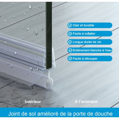 Heilmetz joint de douche 60cm joint de remplacement porte de douche pour verre épaisseur 7-8mm déflecteur d'eau cabine de douche joint grande bulle TYP2