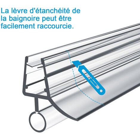 Heilmetz joint de douche 60cm joint de remplacement porte de douche pour verre épaisseur 7-8mm déflecteur d'eau cabine de douche joint grande bulle TYP2