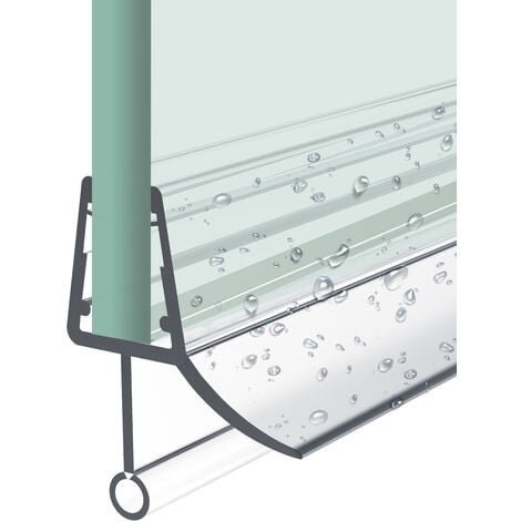 STEIGNER Joint de douche pour paroi en verre, 110cm, vitre 6/7/8mm, joint  d'étanchéité PVC droit pour les cabines de douche réctangulaires, UK05