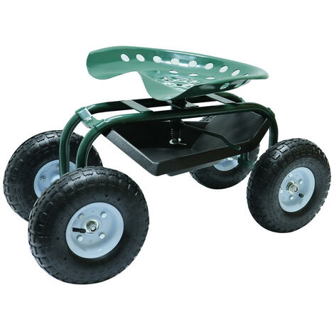 Siège de jardin su roues Charge 150kg max. Chariot pour outils