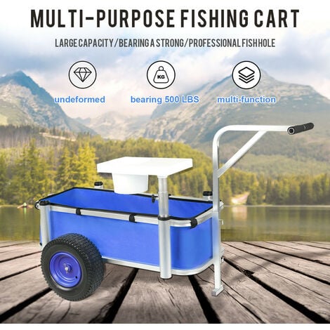 Chariot de Jardin, Chariot de pêche pour pêcheurs, chariot de pêche avec  seau de nourriture pour
