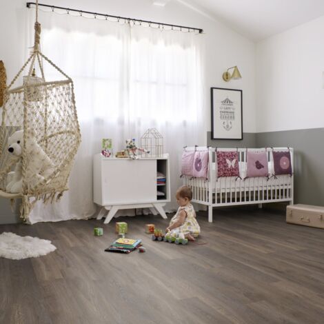 Gerflor – Dalle de sol PVC adhésive effet bois – 2.20 m² – Étanche pour pièces humides – Installation rapide sans colle