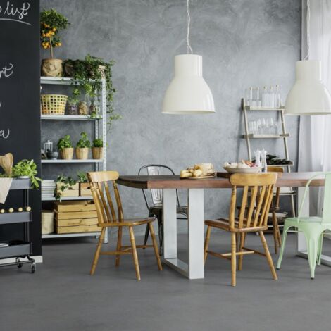 Gerflor – Dalle de sol PVC clipsable effet béton dark – Pose rapide sans colle – Adaptée pour pièces humides – Surface 1.97 m²