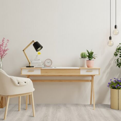 Gerflor – Lame de sol PVC clipsable effet bois greige – Dimensions 2.10 m² – Résistance rayures et chocs – Étanchéité parfaite – 100% recyclable