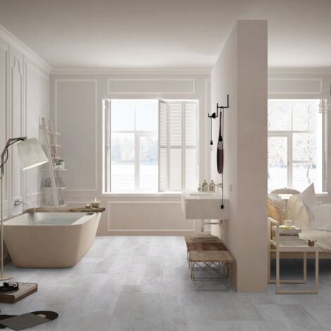 Gerflor – Dalle de sol PVC clipsable effet béton – Résistant à l'eau – Installation rapide – Surface 1.98 m² – Idéal pour pièces humides