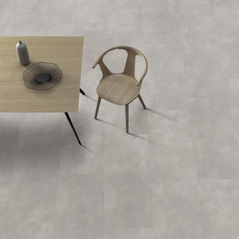 Gerflor – Dalle de sol PVC clipsable effet béton pepper taupe – Résistant à l'eau – Installation rapide – Surface 1.98 m² pour pièces humides
