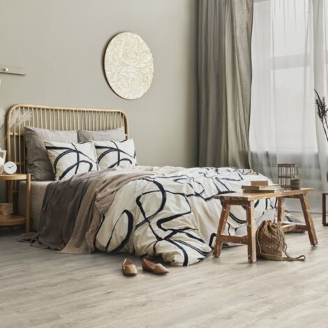 Gerflor – Lame de sol PVC clipsable effet bois pecan – 2.10 m² – Résistant à l'eau et aux chocs – Installation rapide par clipsage