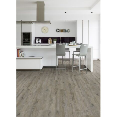 Gerflor – Lame de sol PVC clipsable effet bois pecan – Résistant à l'eau – Installation facile – Surface 2.10 m² – Résistance aux chocs et rayures