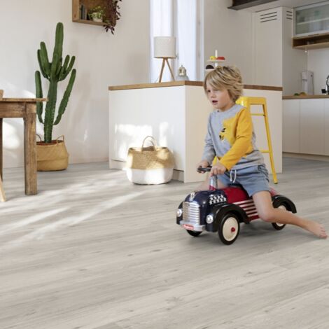 Gerflor – Lame de sol PVC clipsable effet bois Columbia Pearl – Résistante aux chocs et rayures – Installation facile – Surface 2.10 m²