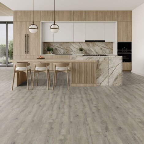 Gerflor – Lame de sol PVC clipsable avec sous-couche intégrée – Effet bois pecan – Résistante aux chocs et rayures – 2.00 m² pour pièces humides