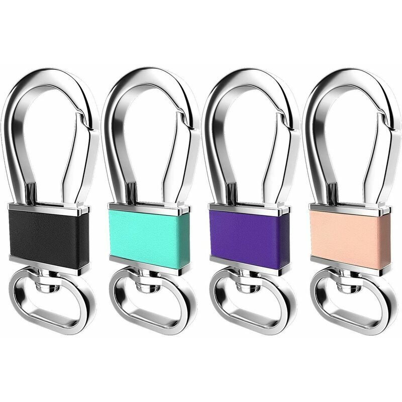 Pepplo Leather Car Key Keychain Holder Metal Hook And Keyring Zipperblack,Pack Of 2 Key Chain