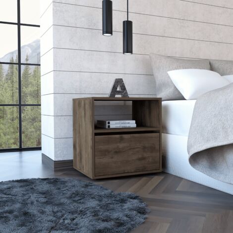 Table de chevet Galanto, avec une porte 52CM L X 50CM P X 40CM P Gland (1/4)
