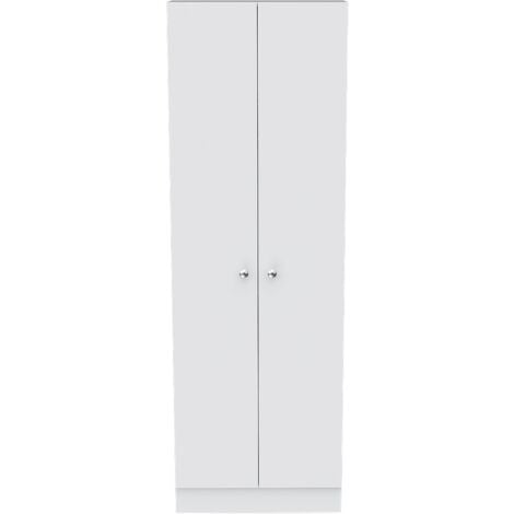 Meuble multifonctionnel Z 60 en mélamine avec deux portes et cinq étagères , 180.6 X 60 X 30 cm , Blanc